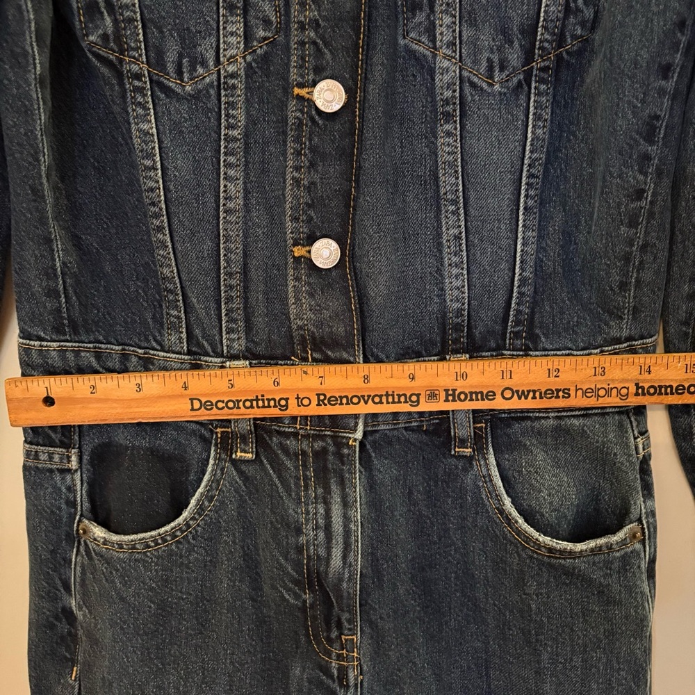 Zara Dark Blue Denim long Romper Women’s Sz XS, may fit S, like new - Picture 10 of 12